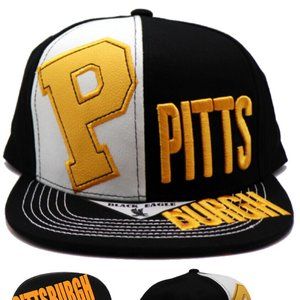 Pittsburgh Black Eagle P Panel Snapback Hat